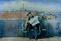 Картина Маковского: Старик с газетой