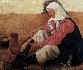 Картина Серебряковой: Обувающаяся крестьянка