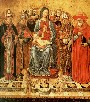 Мария с младенцем на троне в окружении святых Ювеналия, Сабина, Августина, Иеронима и шести ангелов