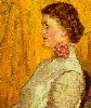 Картина Сурикова: Портрет неизвестной на желтом фоне